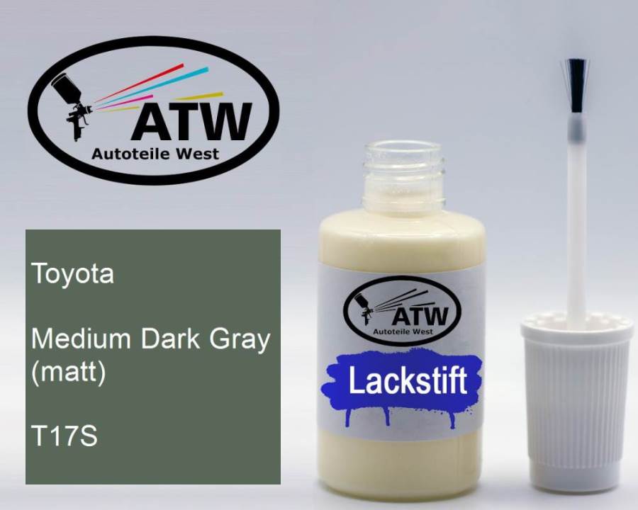 Toyota, Medium Dark Gray (matt), T17S: 20ml Lackstift, von ATW Autoteile West.